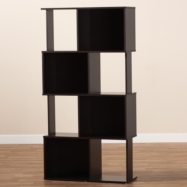 Baxton Studio Riva Geometric Wood Bookshelf
