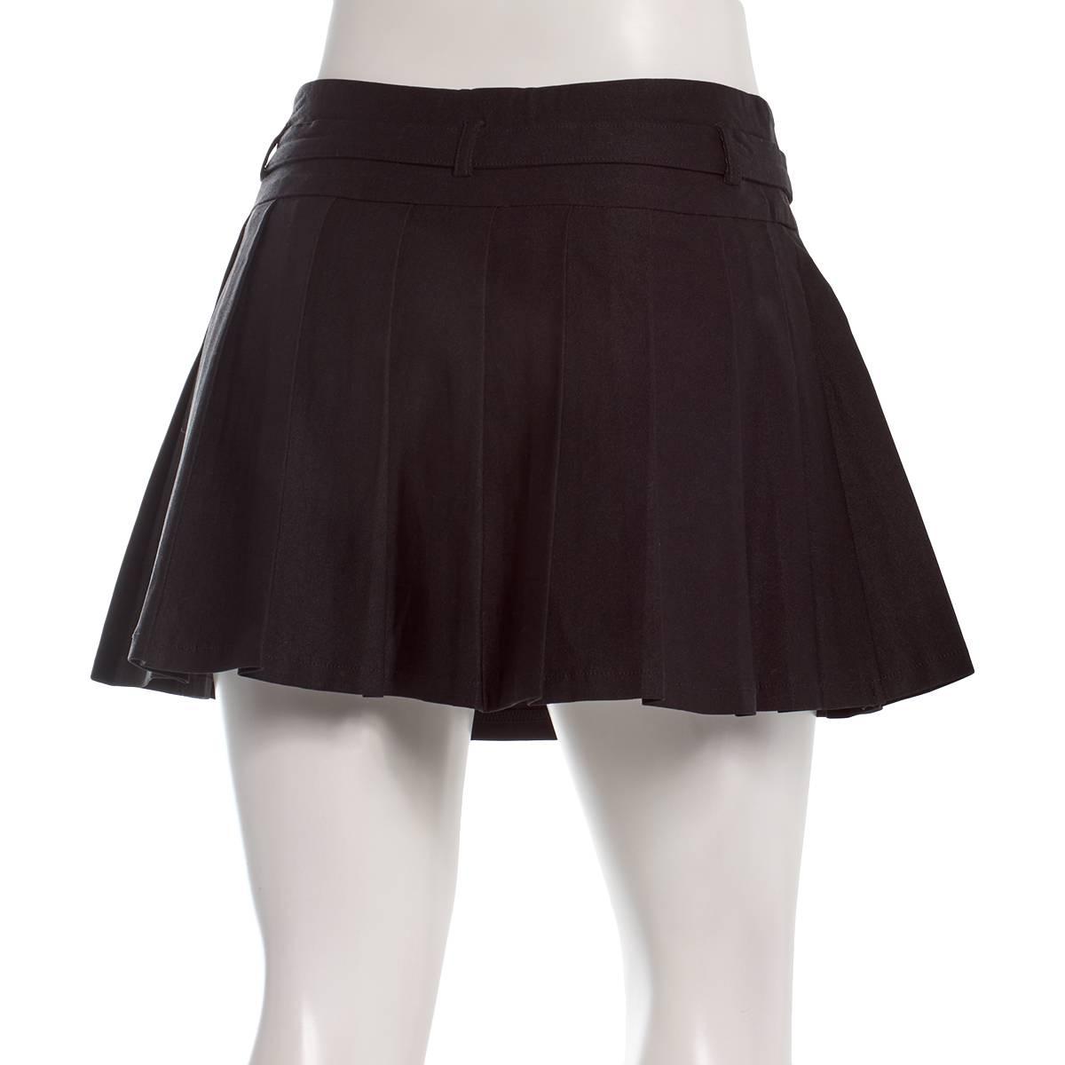 Juniors Zoe & Phoebe Pleat Millenium Skort With Skinny Belt