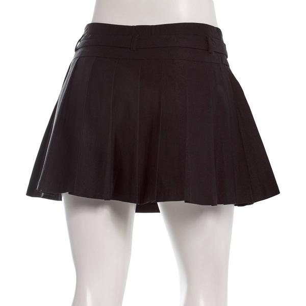 Juniors Zoe & Phoebe Pleat Millenium Skort With Skinny Belt