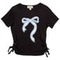 Girls (7-16) Dream Girl Short Sleeve Side Cinched Boucle Bow Tee - image 1