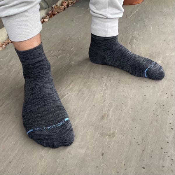Mens Dr. Motion® 2pk.Free Feed Compression Quarter Socks