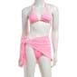 Juniors Mykonos Blue 3pc. Pink Swim Set with Sarong - image 2