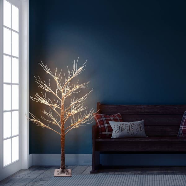 Puleo International 4ft. Pre-Lit Artificial Christmas Twig Tree