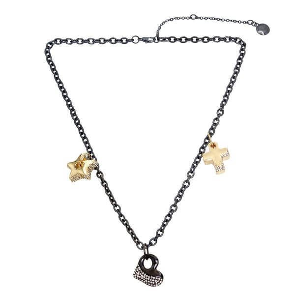 Steve Madden Puffy Charm Bib Necklace