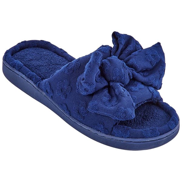 Womens Ella & Joy Bow Terry Slide Slippers - image 