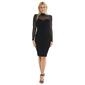 Juniors Almost Famous Mock Neck Illusion Sleeve Midi Dress - image 1