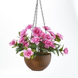 Artificial Azalea Hanging Basket
