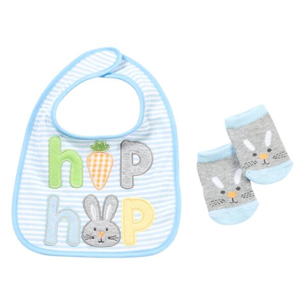 Baby Unisex Baby Essentials Hip Hop Easter Bib and Socks - image 