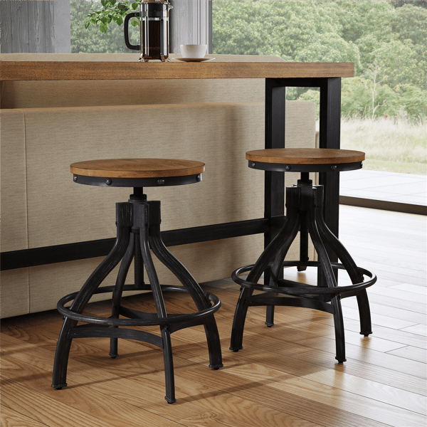 Linon Home Decor Hawkford Adjustable Height Stool - Set of 2