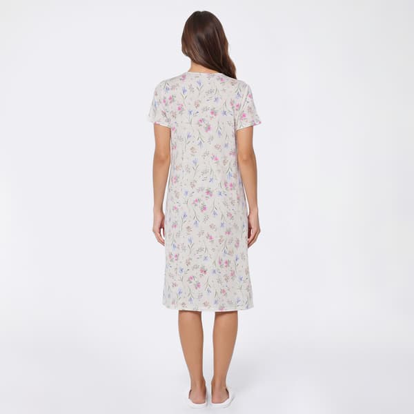 Womens Laura Ashley® Peached Floral Meadow Nightgown