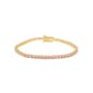 Gold Plated Pink Shiny Cubic Zirconia Tennis Bracelet - image 1