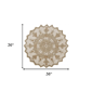 HomeRoots Round Tan Retro Modern Medallion Area Rug - image 3