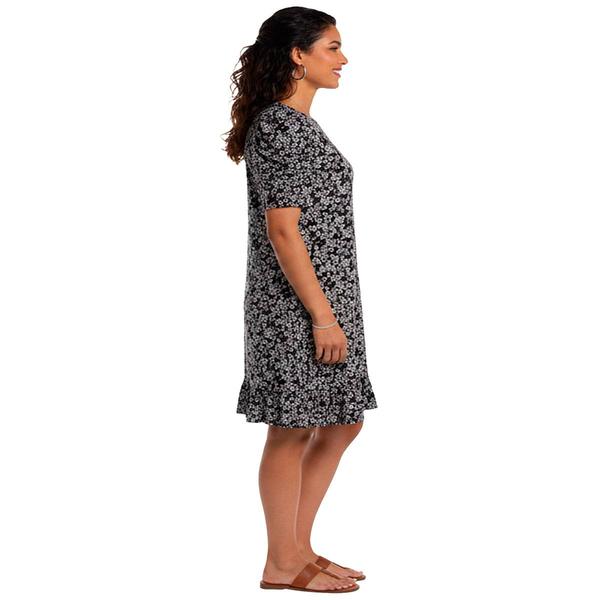 Petite MSK Short Puff Sleeve Floral A-Line Dress