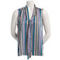 Womens Kasper Sleeveless Tie Neck Stripe Blouse - image 1