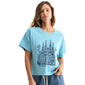 Womens CITY BLUES Short Sleeve Cropped Barcelona Graphic Tee - image 1