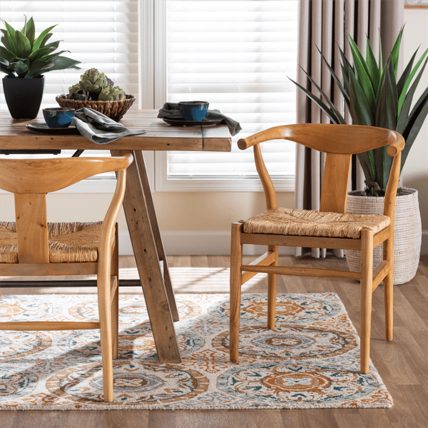 bali & pari Fika Dining Chair with Woven Seagrass Seat