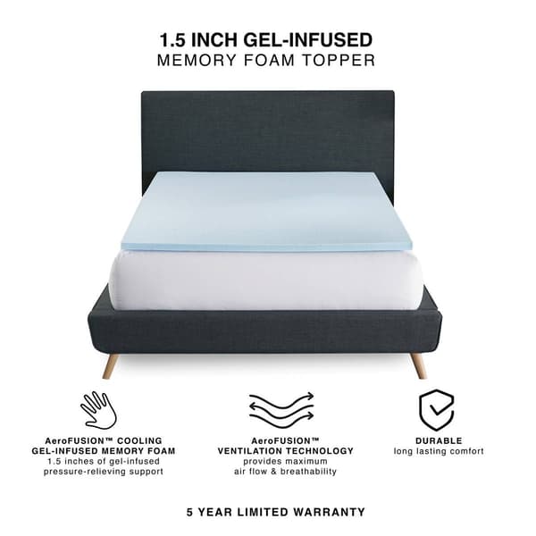 Bodipedic&#8482; 1.5in. Gel-Infused Memory Foam Mattress Topper