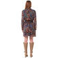 Womens Vivid Aura Long Sleeve Paisley Tie Neck A-Line Dress - image 2