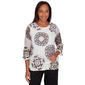 Petite Alfred Dunner Opposites Attract Medallions Open Weave Top - image 1