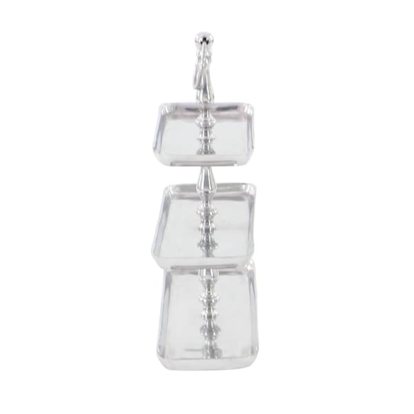 9th & Pike®  Silver 3-Tier Tray Stand