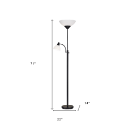 HomeRoots 71in. Two Light Torchiere Floor Lamp