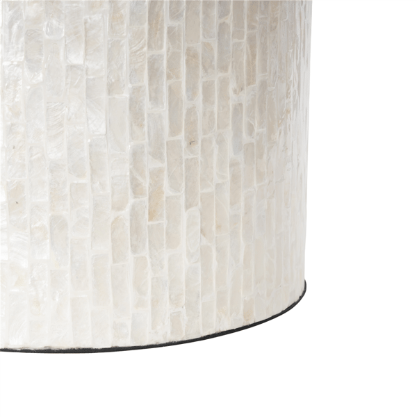 9th & Pike® Modern Cream Capiz Shell Accent Table