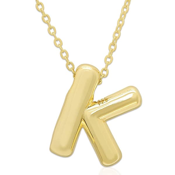 Plain Puff Initial K Pendant - image 
