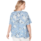Plus Size Emaline Seabreeze Essence Keyhole Neck Floral Blouse - image 2