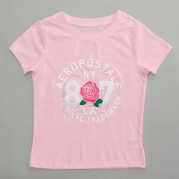 Girls &#40;7-16&#41; Aeropostale Short Sleeve 87 Rose Embroidered Tee - image 