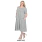 Plus Size White Mark Short Sleeve Pocket Swing Midi Dress - image 11