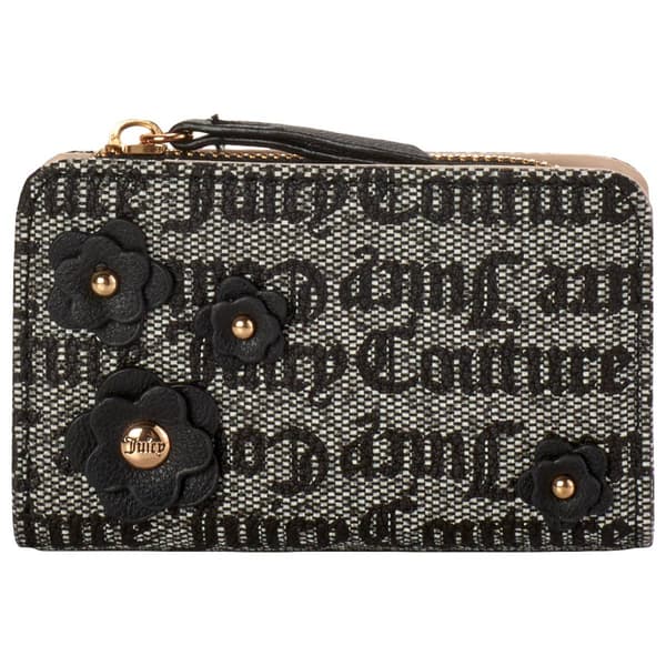 Womens Juicy Couture Floral Double Snap Pouch Wallet