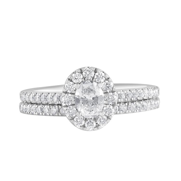 Nova Star® 14kt. White Gold 1ctw. Lab Grown Diamond Oval Ring