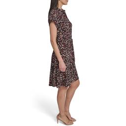 Womens Tommy Hilfiger Short Sleeve Abstract Jersey A-Line Dress