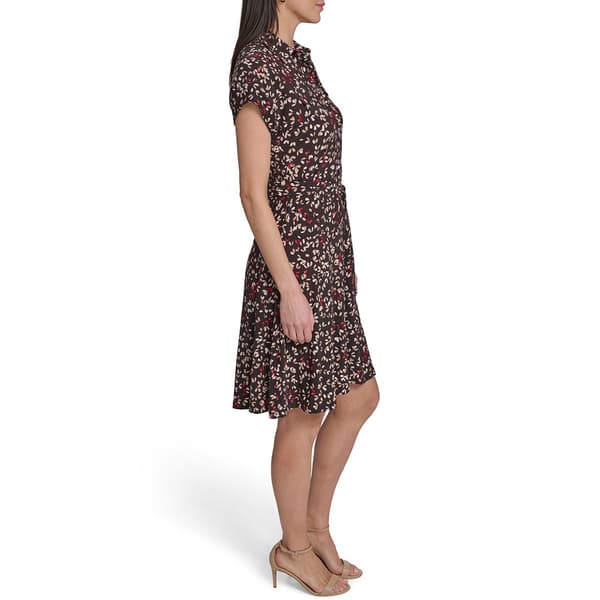 Womens Tommy Hilfiger Short Sleeve Abstract Jersey A-Line Dress