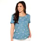 Womens The Sweatshirt Project Short Cuff Sleeve Top-Blue - image 1