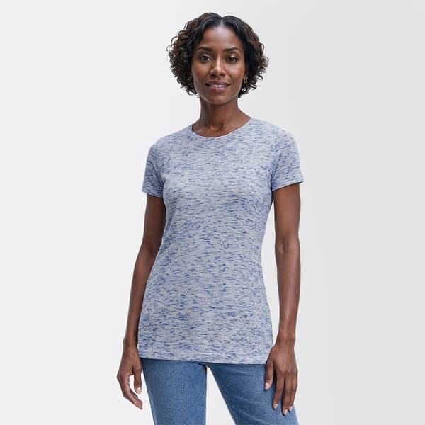 Petite Architect® Short Sleeve Crew Neck Marled Tee