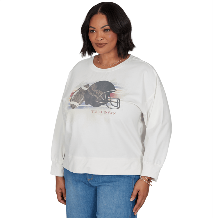 Plus Size Ruby Rd. Game of Luxe Football Graphic Terry Sweatshirt