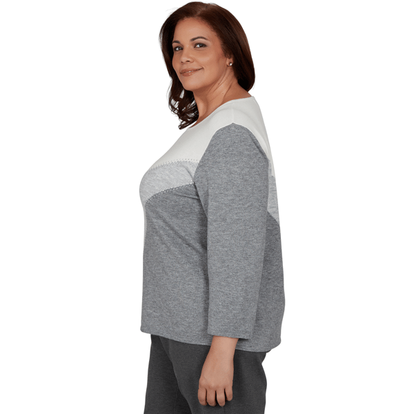 Plus Size Alfred Dunner Regent Street Studded Color Block Sweater