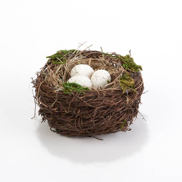 K&K Interiors 4in. Miniature Nest w/ Eggs - image 