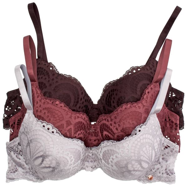 Womens Danskin 3pk. Lace Push-Up Bras DS55834-3PKAG - image 