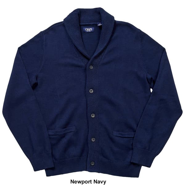 Mens Chaps Solid Cable Cardigan
