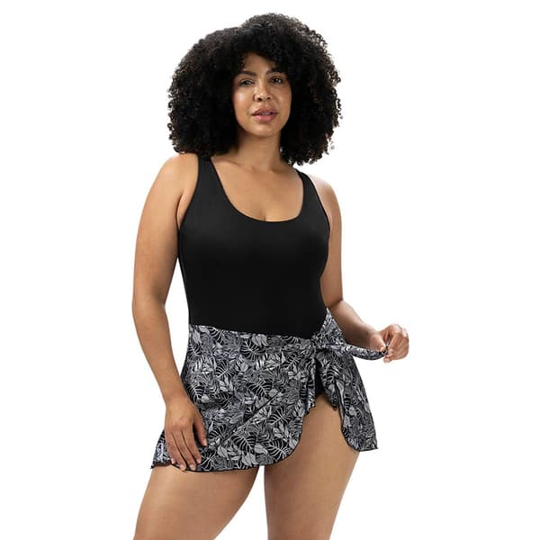 Womens Dolfin(R) Aquashape Botanical Scoop Neck Swimdress