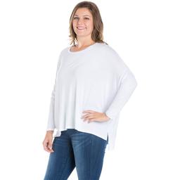 Plus Size 24/7 Comfort Apparel Dolman Long Sleeve Top