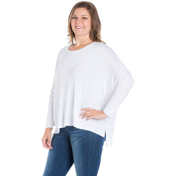 Plus Size 24/7 Comfort Apparel Dolman Long Sleeve Top