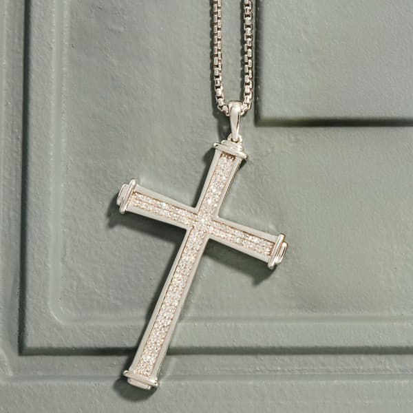 Mens Nova Star(R) Forged 3/8ctw. Lab Grown Diamond Cross Pendant - image 