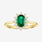 Nova Star(R) Lab Grown Emerald Gold over Silver Oval Halo Ring - image 1