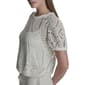 Womens DKNY Sport Short Elastic Sleeve Crochet Leaf Blouse - image 3