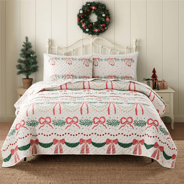 Avanti Bows & Branches 3pc. Reversible Quilt Set - image 