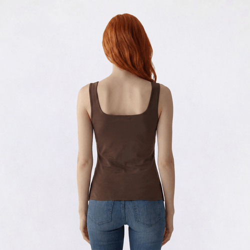 Juniors Madden Girl Square Neck Side Ruch Split Hem Tank Top