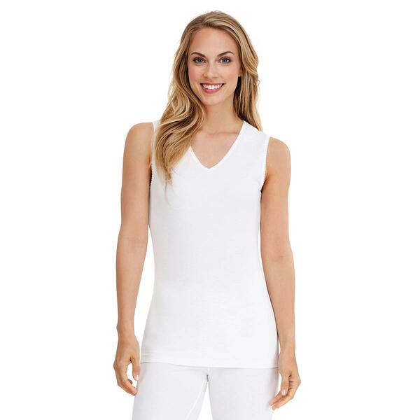 Womens Cuddl Duds&#40;R&#41; Softwear with Lace Edge V-Neck Tank Top - image 